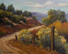 Back Road in New Mexico Plein Air Landscape Original Fine Art Oil on Linen Board