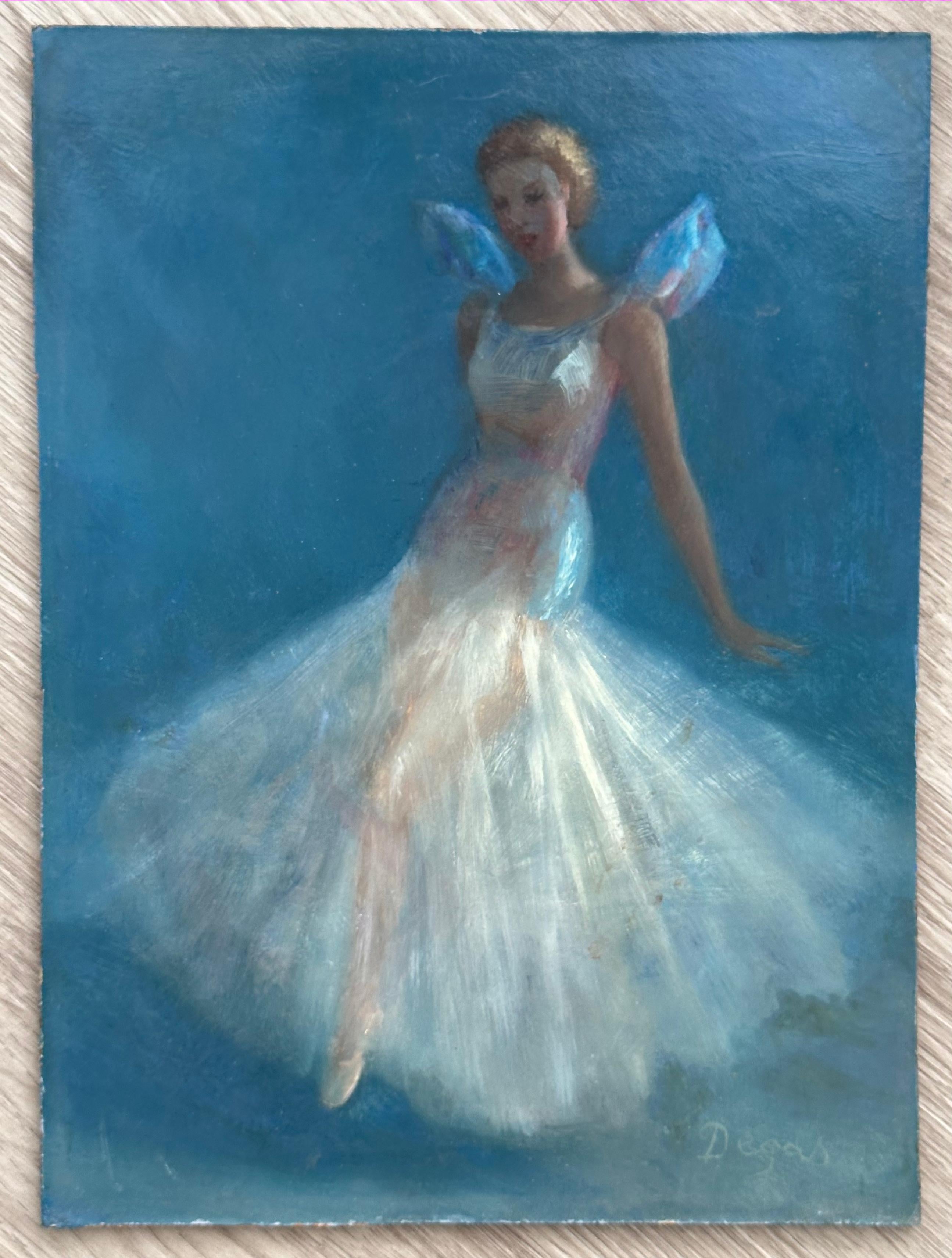 Unknown Figurative Painting - Balerina (Ballet dancer woman portrait)