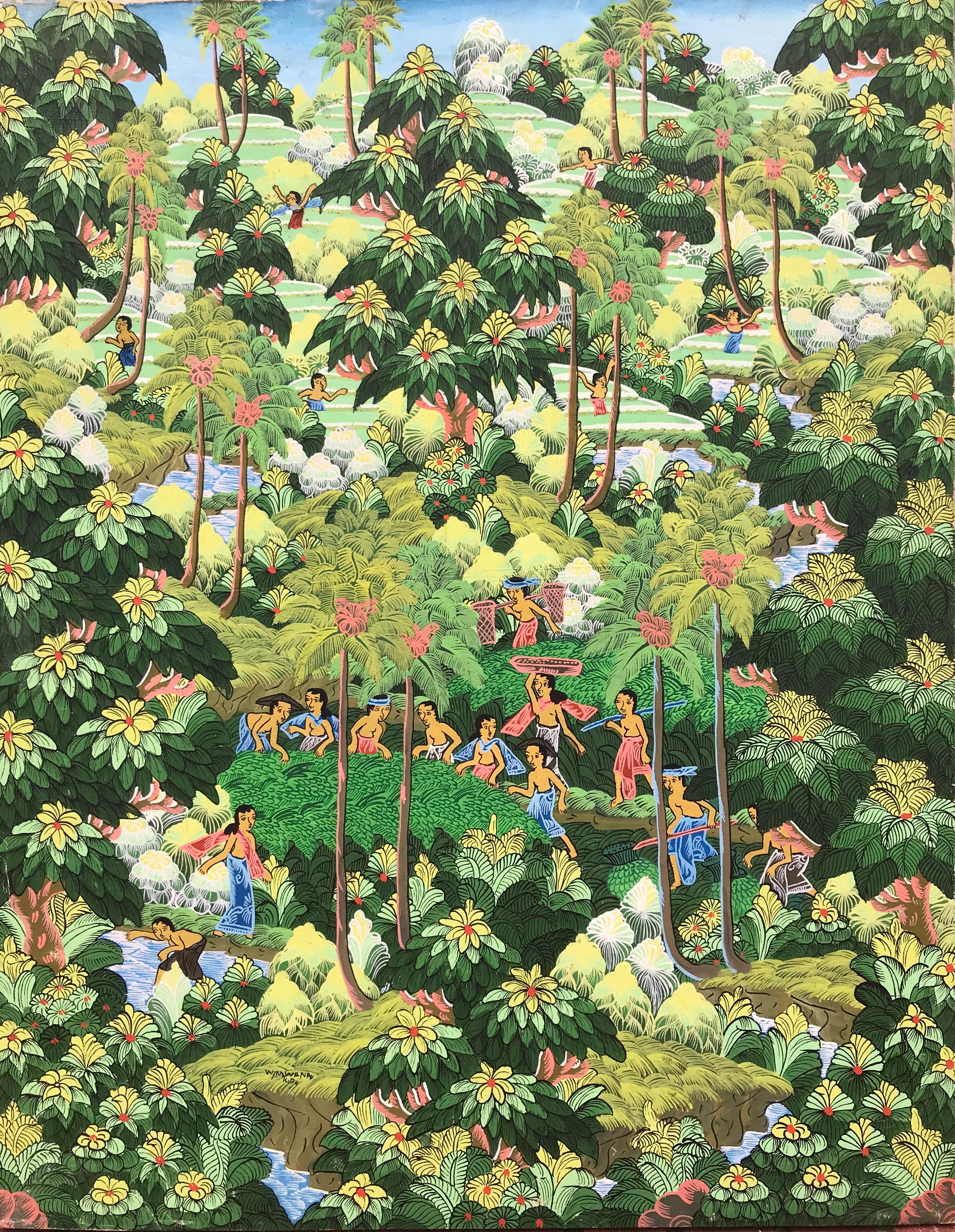 Unknown Figurative Painting - �“Balinese Figural Landscape 1”