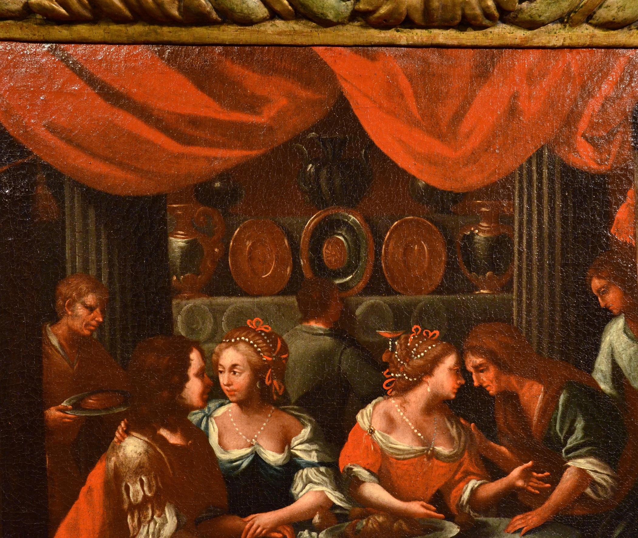 Banquet Flemish Italian Paint Oil on canvas Old master 17th Century Veronese Art en vente 3