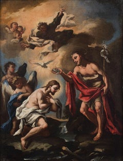 Baptism Scene - Original Oil Painting on Canvas - 18th Century