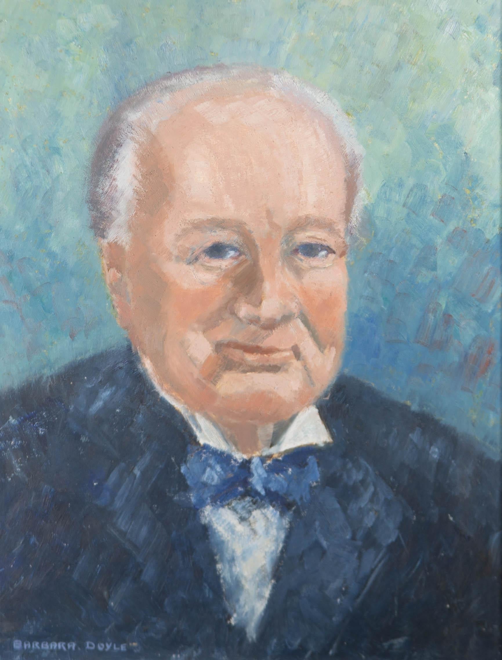 Barbara Doyle (b.1917) - 1967 Oil, Winston Churchill - Painting by Unknown