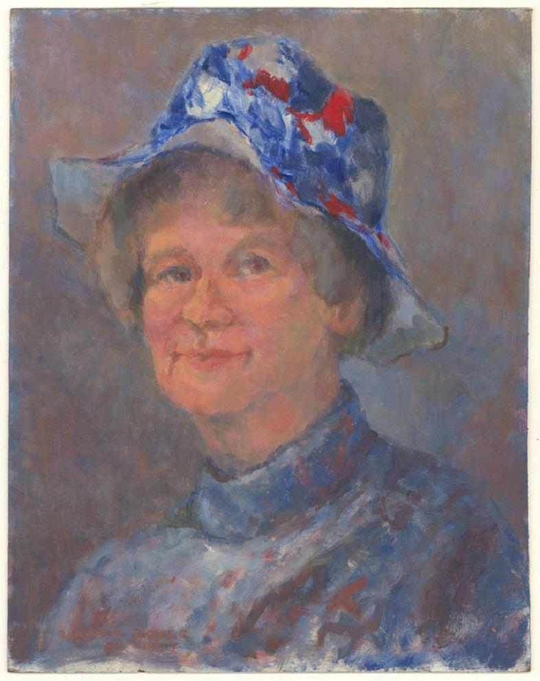 Barbara Doyle (b.1917) - 1977 Oil, Barbara's Jubilee Hat - Painting by Unknown