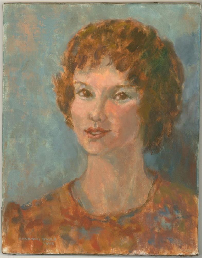 Barbara Doyle (b.1917) - 1978 Oil, Portrait of a Girl - Brown Portrait Painting by Unknown