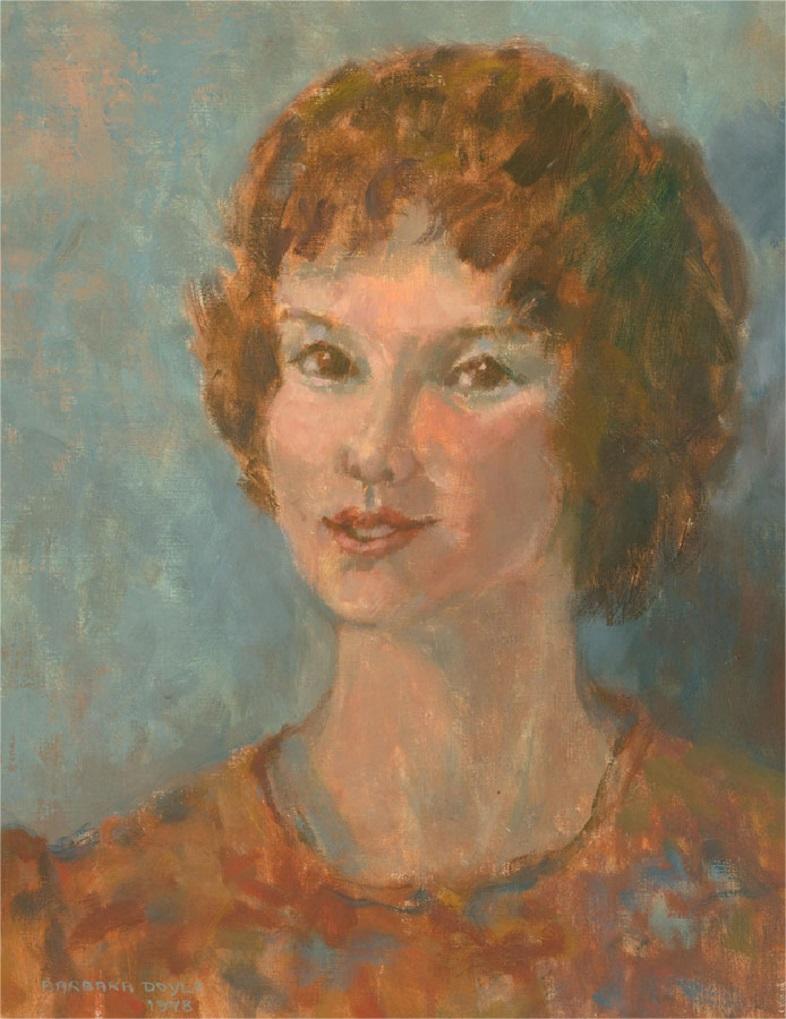 Unknown Portrait Painting - Barbara Doyle (b.1917) - 1978 Oil, Portrait of a Girl