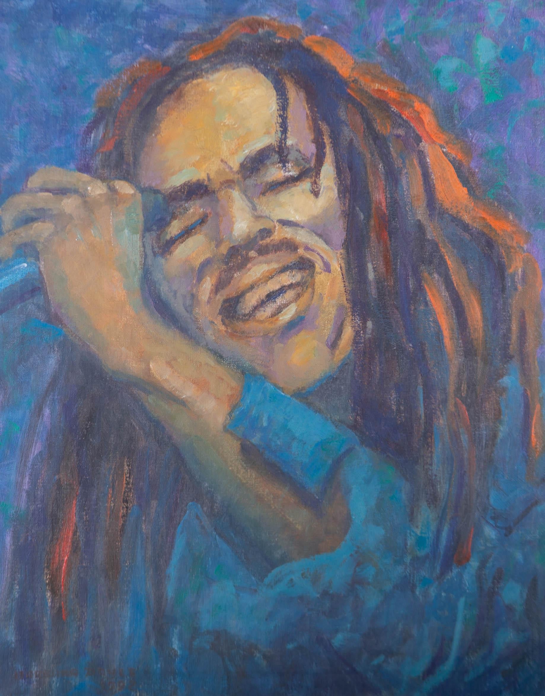 Barbara Doyle (b.1917) - 1992 Oil, King of Reggae - Painting by Unknown