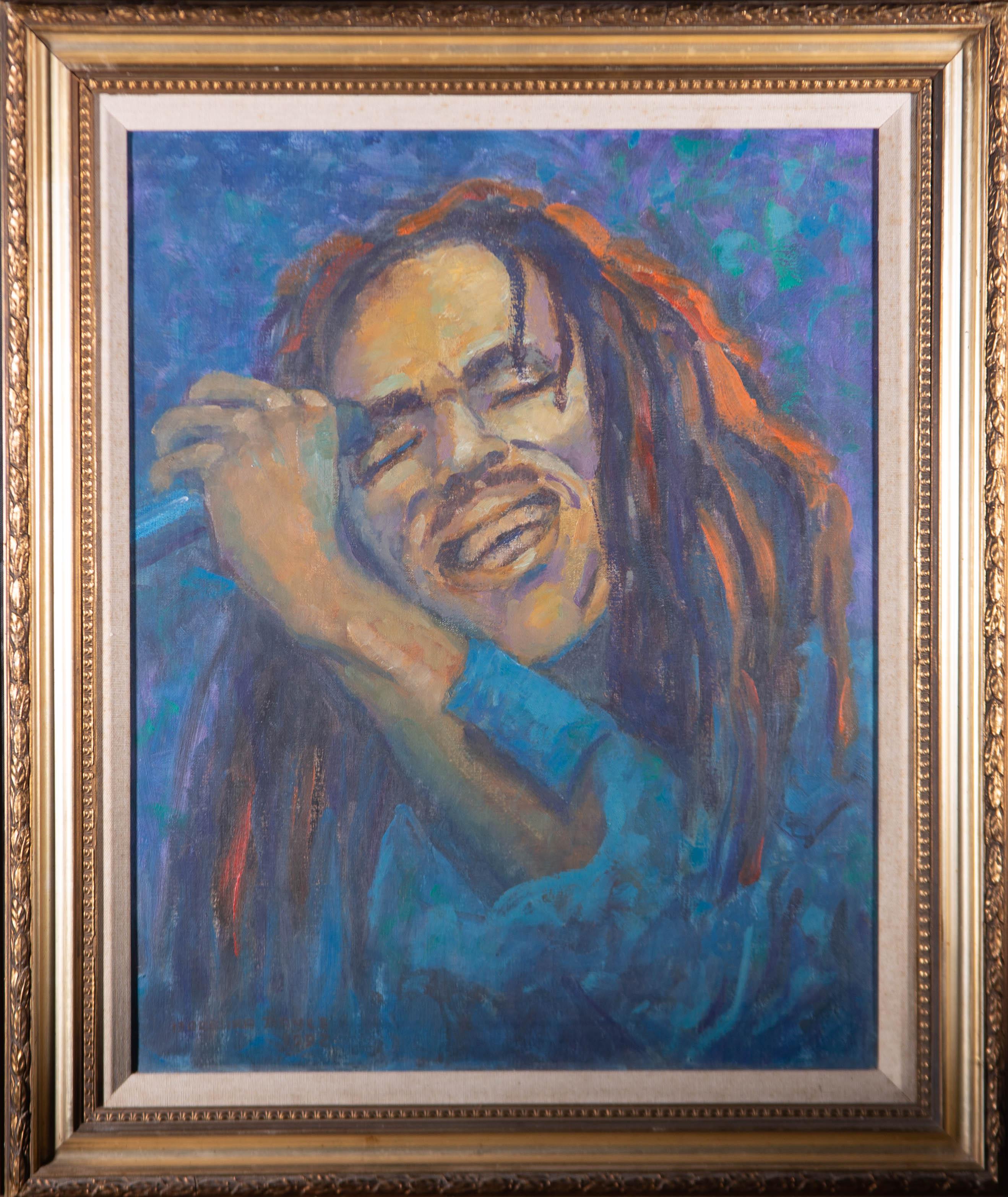 Unknown Portrait Painting - Barbara Doyle (b.1917) - 1992 Oil, King of Reggae