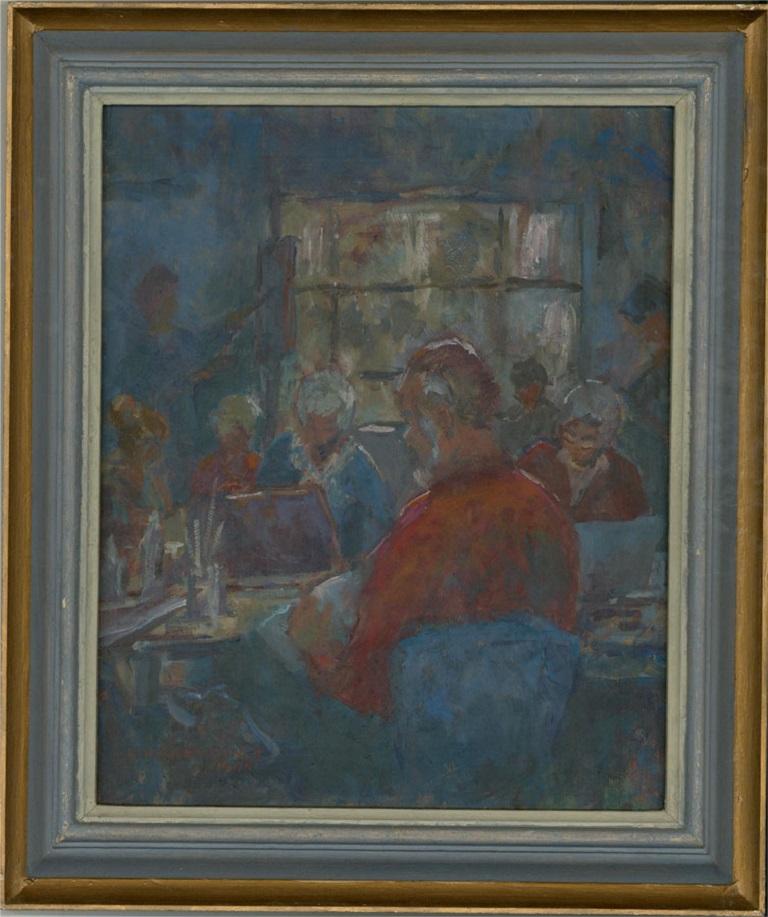 Unknown Interior Painting - Barbara Doyle (b.1917) - 1995 Oil, Roy and Friends