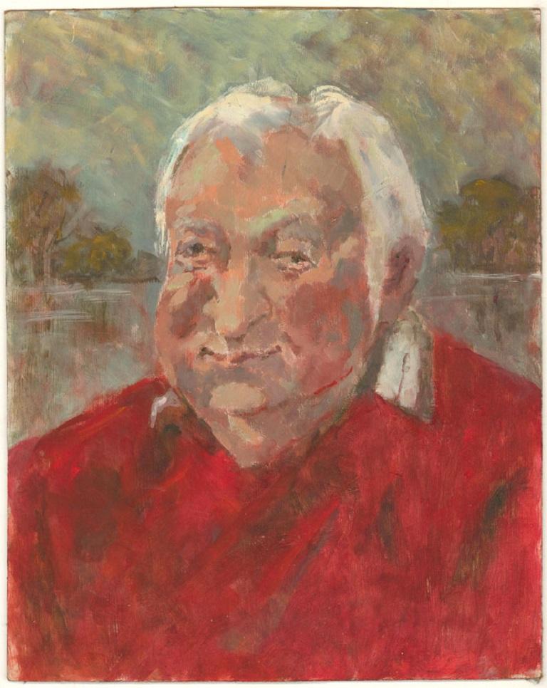 Barbara Doyle (b.1917) - Contemporary Oil, Big Red Man - Painting by Unknown