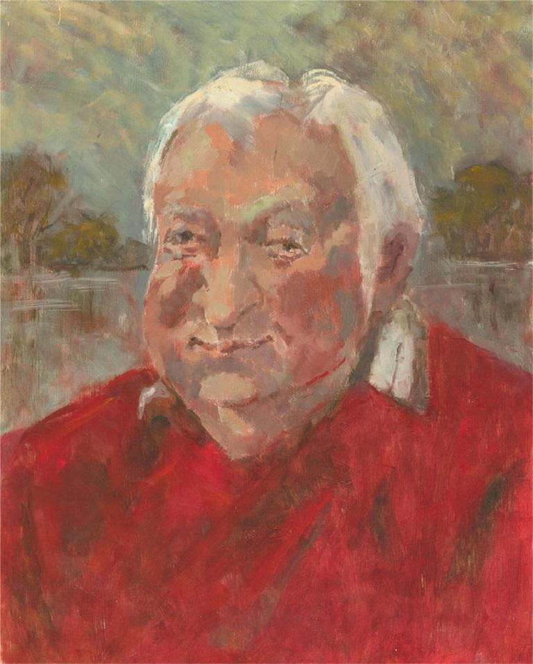 Barbara Doyle (b.1917) - Contemporary Oil, Big Red Man - Brown Portrait Painting by Unknown