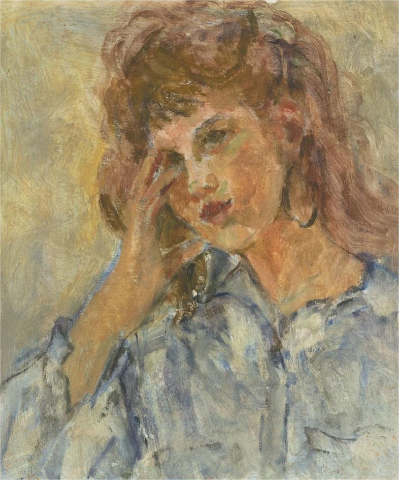 Unknown Portrait Painting - Barbara Doyle (b.1917) - Contemporary Oil, Female Portrait