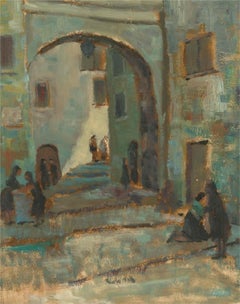 Barbara Doyle (b.1917) - Contemporary Oil, Figures In The Street