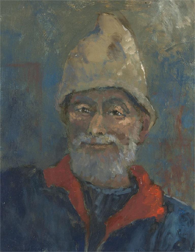 Barbara Doyle (b.1917) - Contemporary Oil, Jolly Chap - Gray Portrait Painting by Unknown