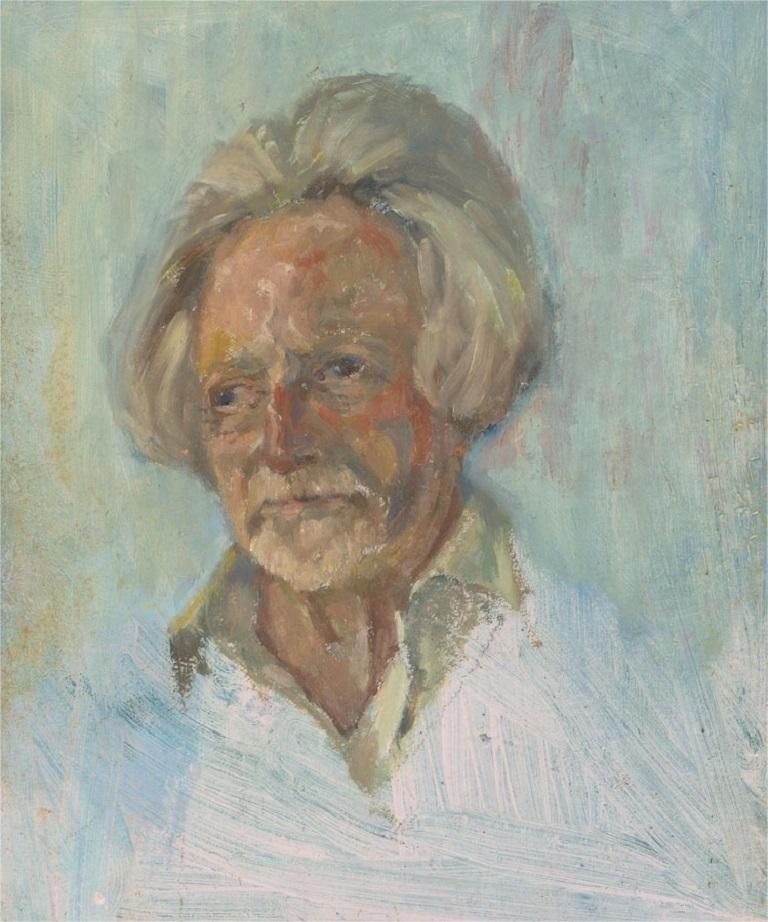 Unknown Portrait Painting - Barbara Doyle (b.1917) - Contemporary Oil, Male Head Study