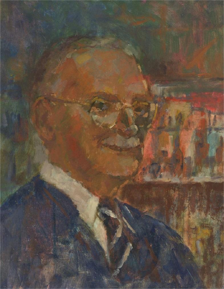 Barbara Doyle (b.1917) - Contemporary Oil, Portrait Of A Gentleman - Brown Portrait Painting by Unknown