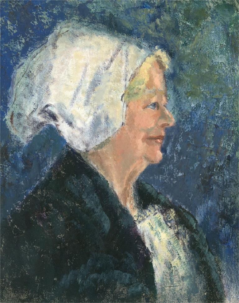 Unknown Portrait Painting - Barbara Doyle (b.1917) - Contemporary Oil, Smiling Female Portrait