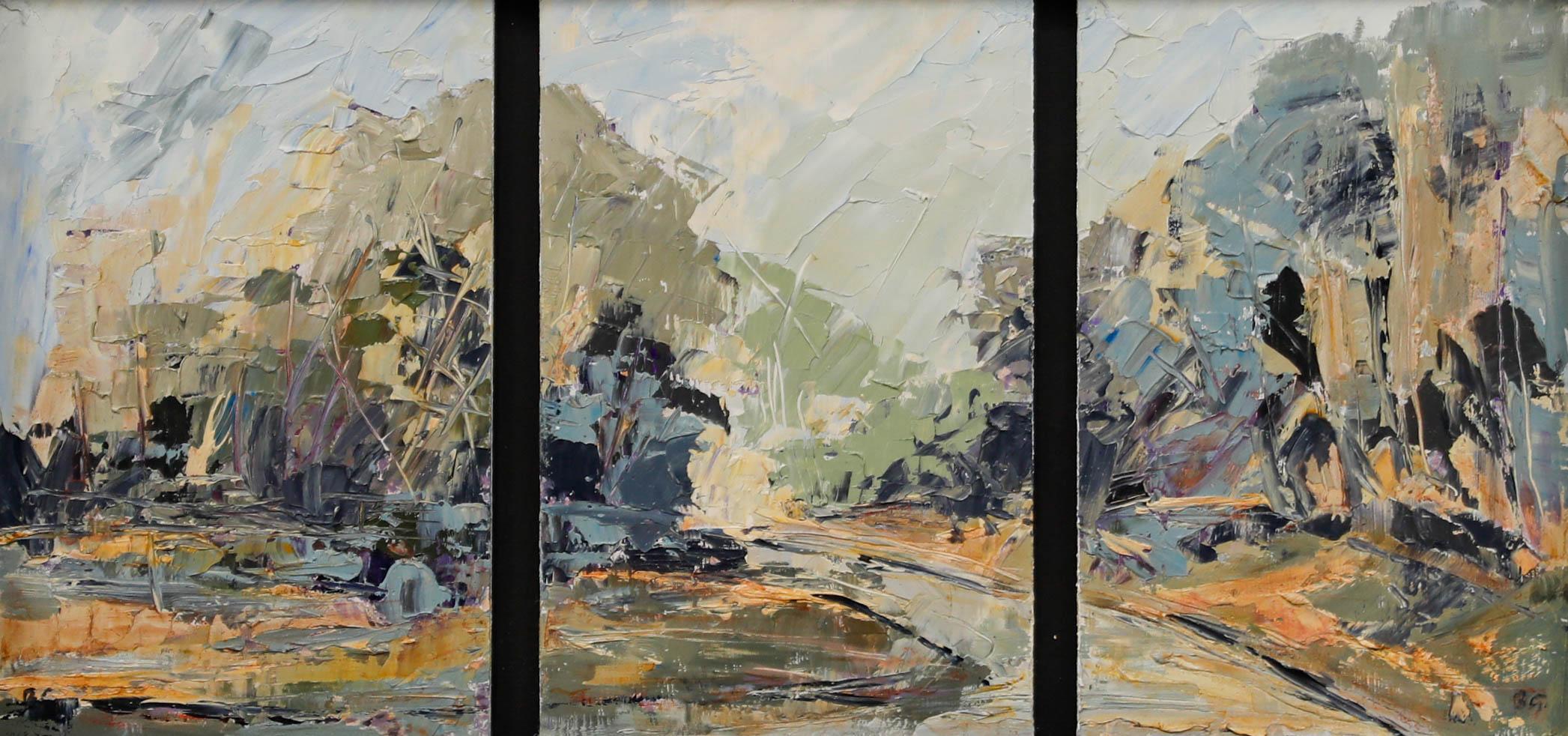 Barbara Goolden - Gerahmtes Contemporary Öl, The Garden, Gregynog – Painting von Unknown