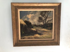 Barbizon/Impressionism School Haystack Landscape