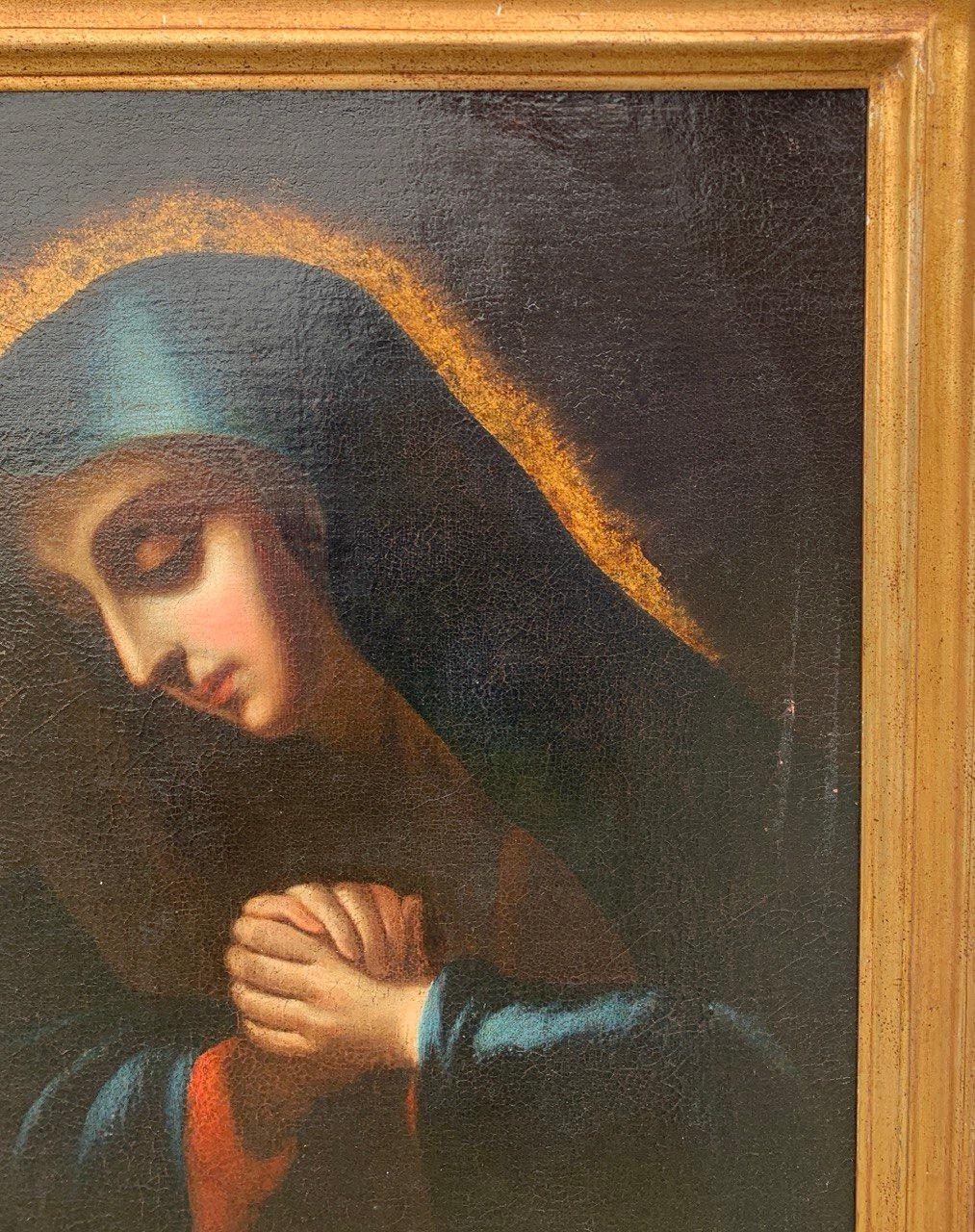 Baroque Dolci follower - 17th century figure - Virgin in prayer im Angebot 1