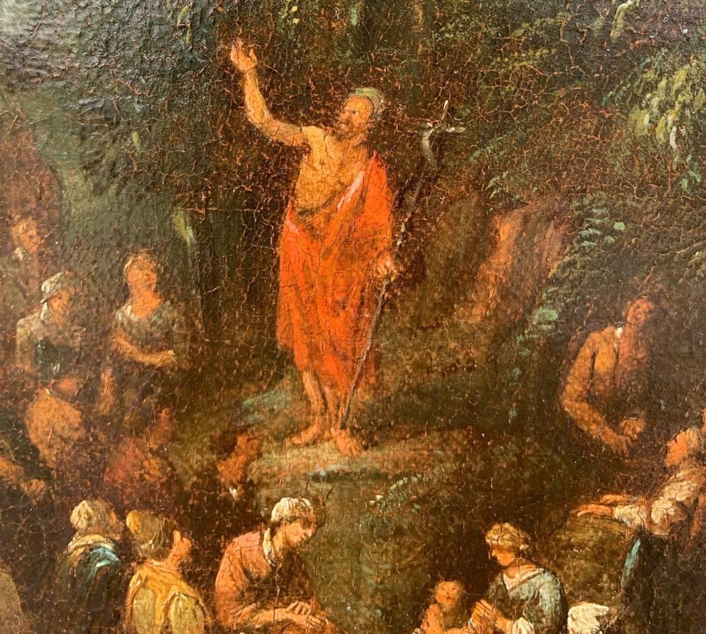Maestro fiammingo barocco - Paesaggio del 17° secolo - Sermone di St. Johns in vendita 5