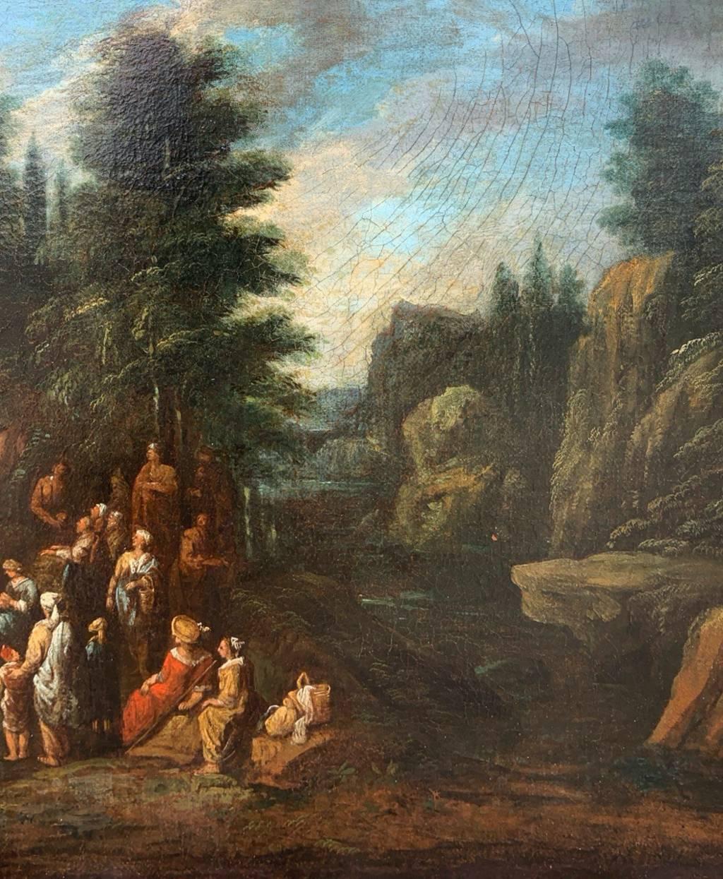 Maestro fiammingo barocco - Paesaggio del 17° secolo - Sermone di St. Johns in vendita 2