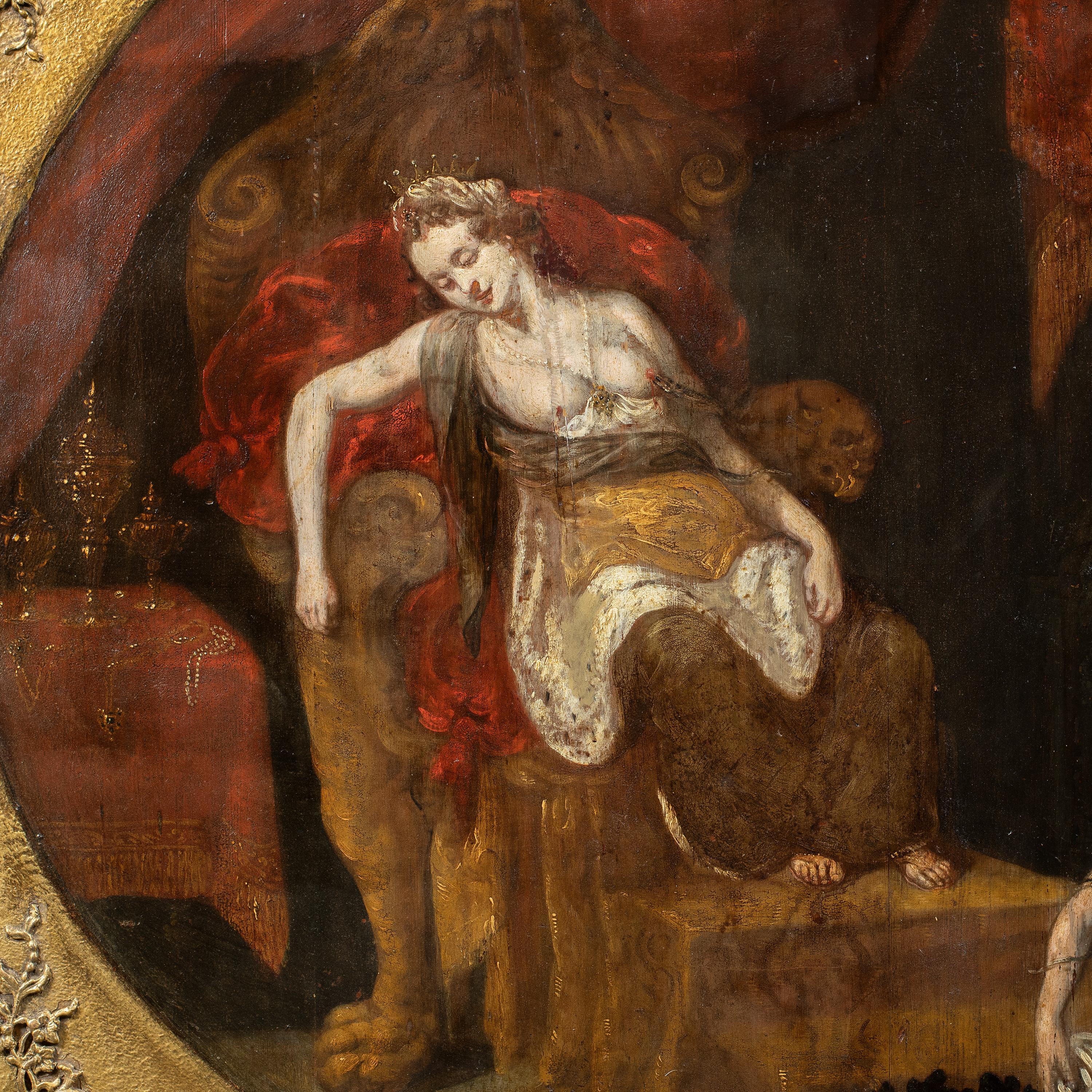 Pittore barocco fiammingo - Pittura di figura del XVII secolo - Morte di Cleopatra - Painting di Unknown