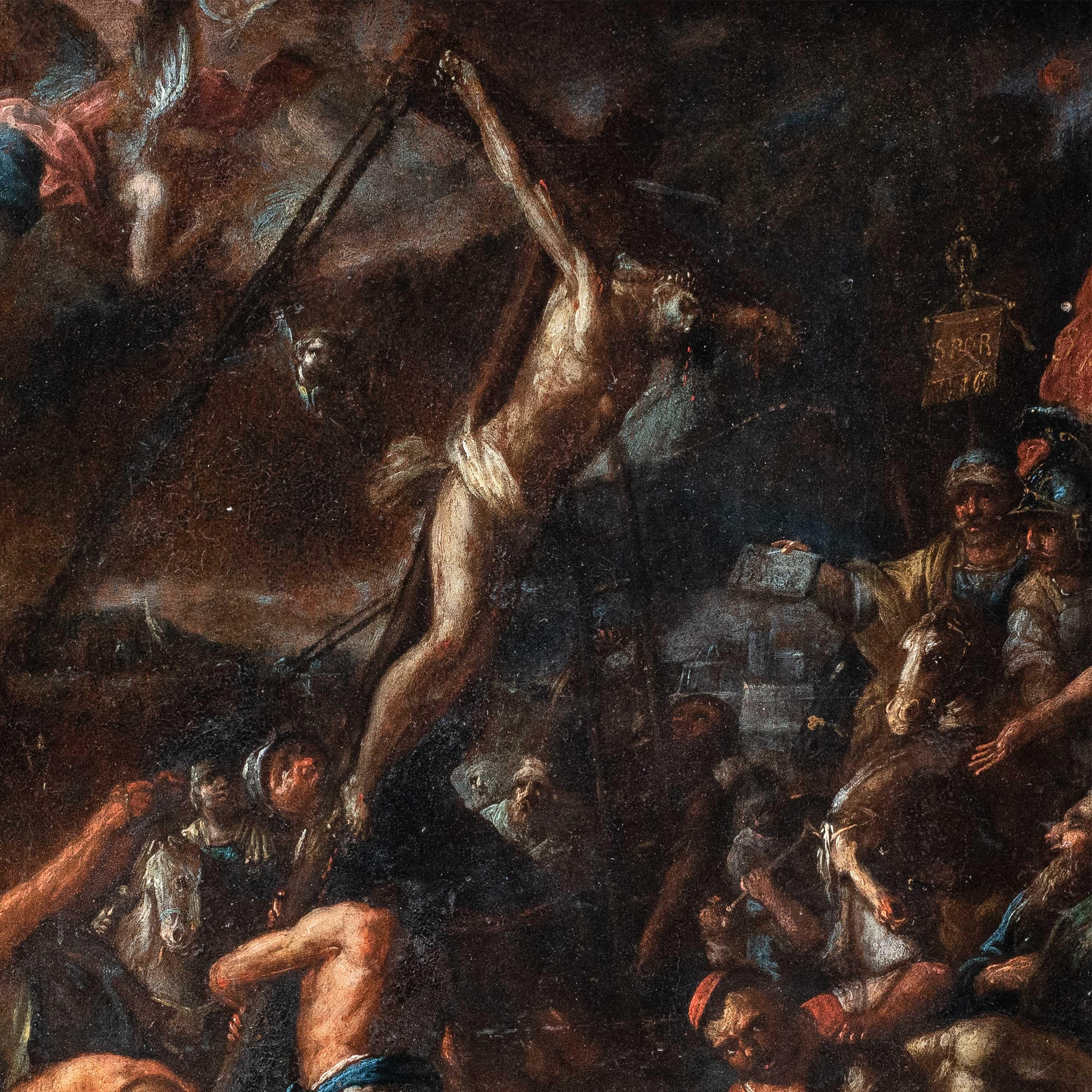 Pintor barroco florentino - Pintura de figuras del siglo XVII - Crucifixión - Painting de Unknown
