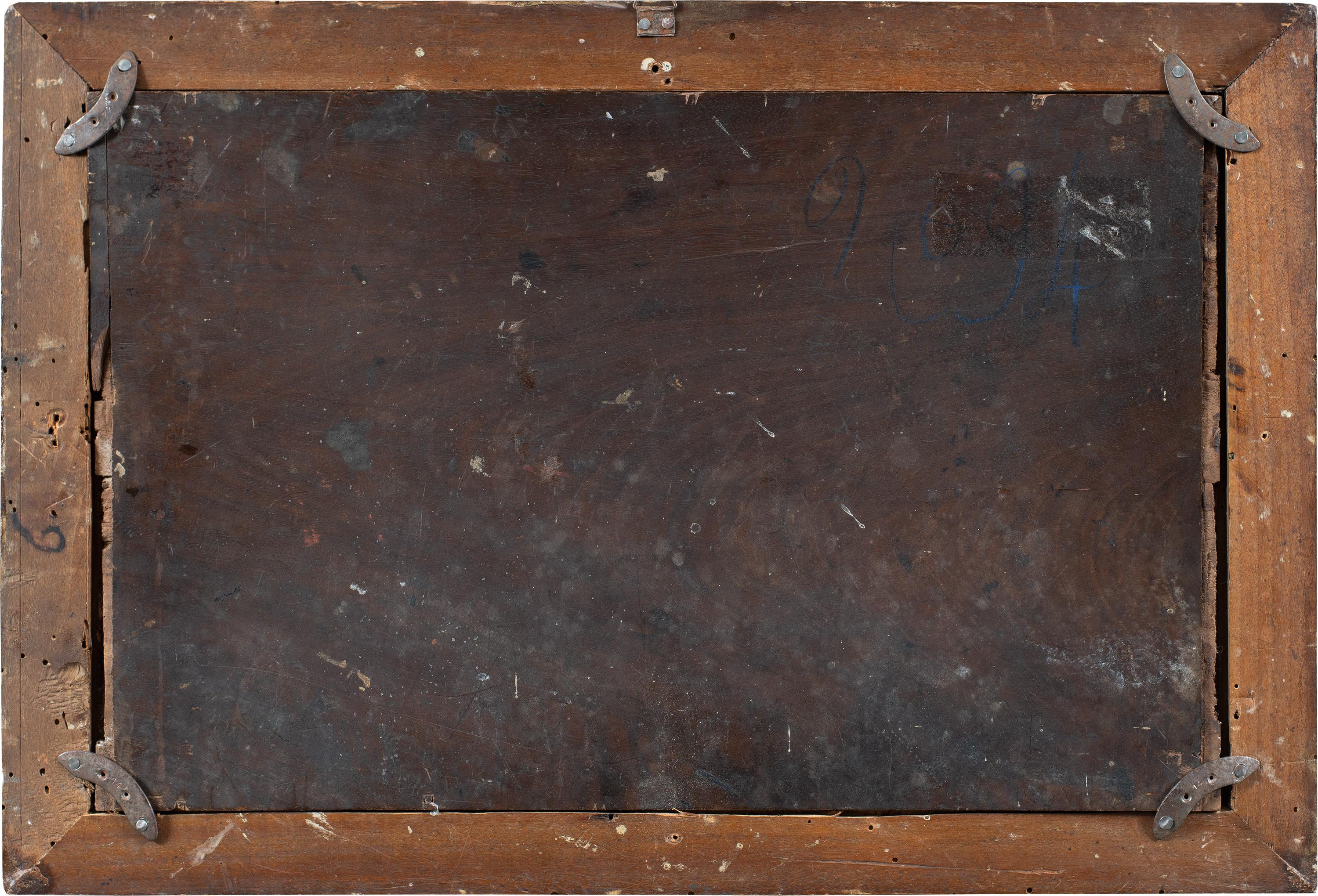 Maestro barroco italiano - Pintura figurativa del siglo XVII - Dánae cupido - Tabla al óleo en venta 6