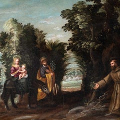 Baroque Italian master - 17th century figure painting - The flight into Egypt