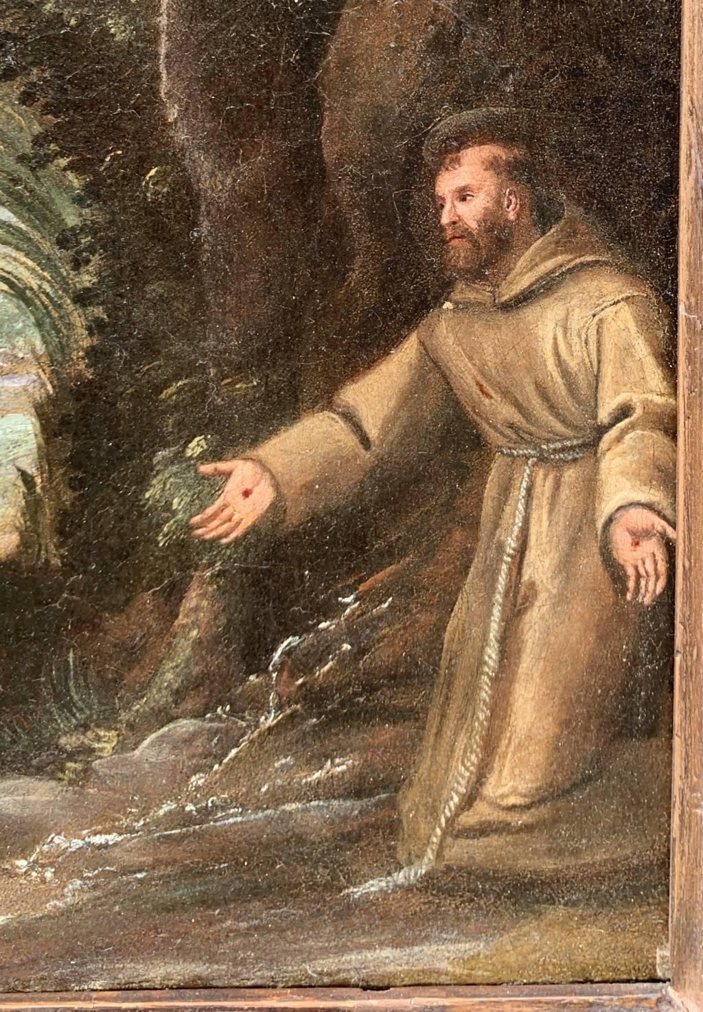 Maestro barroco italiano - Pintura de figuras del siglo XVII - La huida a Egipto en venta 3