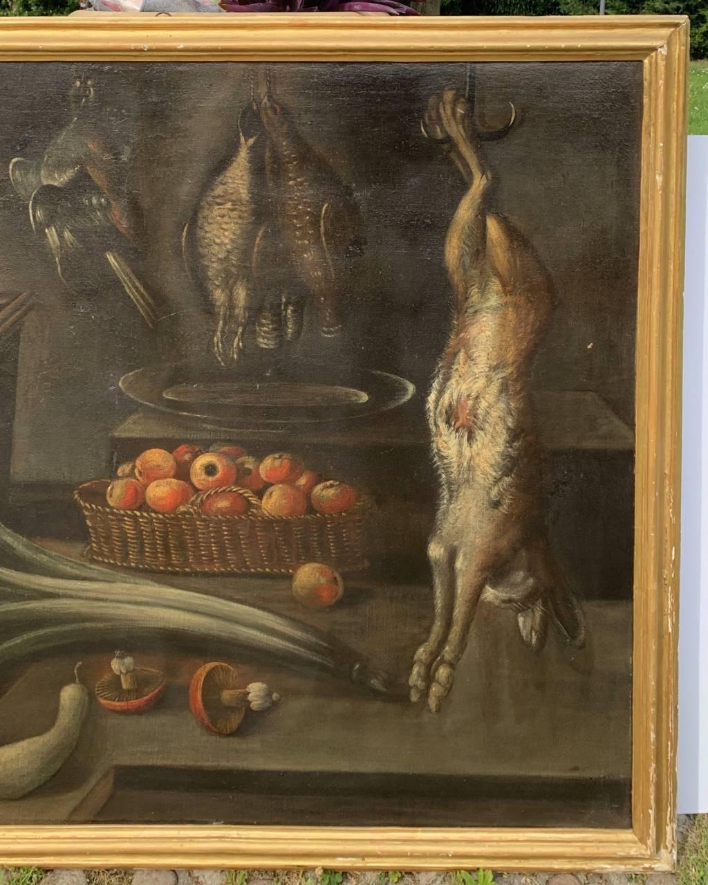 Maestro barroco italiano - Pintura de principios del siglo XVII - Bodegón Interior - Painting Antiguos maestros de Unknown