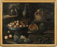 Maestro barroco italiano - Pintura de principios del siglo XVII - Bodegón Interior