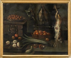 Maestro barroco italiano - Pintura de principios del siglo XVII - Bodegón Interior