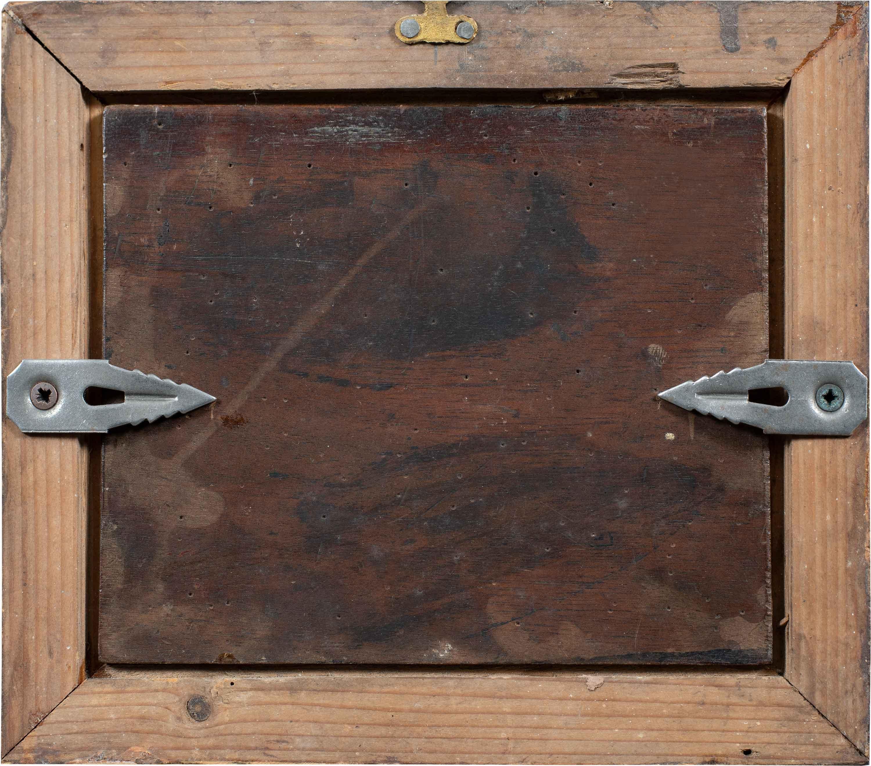 Italienischer Barockmaler - 17T18. Jahrhundert Figurenmalerei - Franziskanermönch in (Schwarz), Figurative Painting, von Unknown