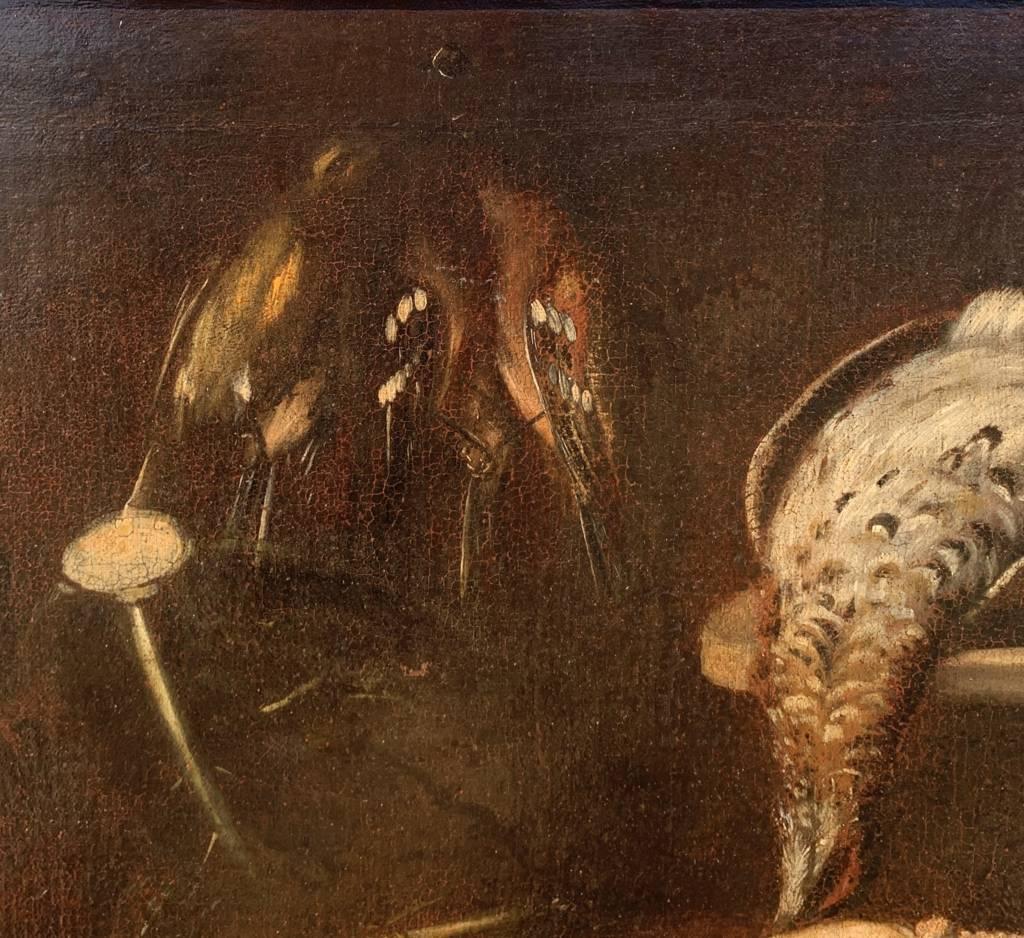Pittore italiano barocco - Natura morta del 17/18° secolo - Carne e selvaggina in vendita 6