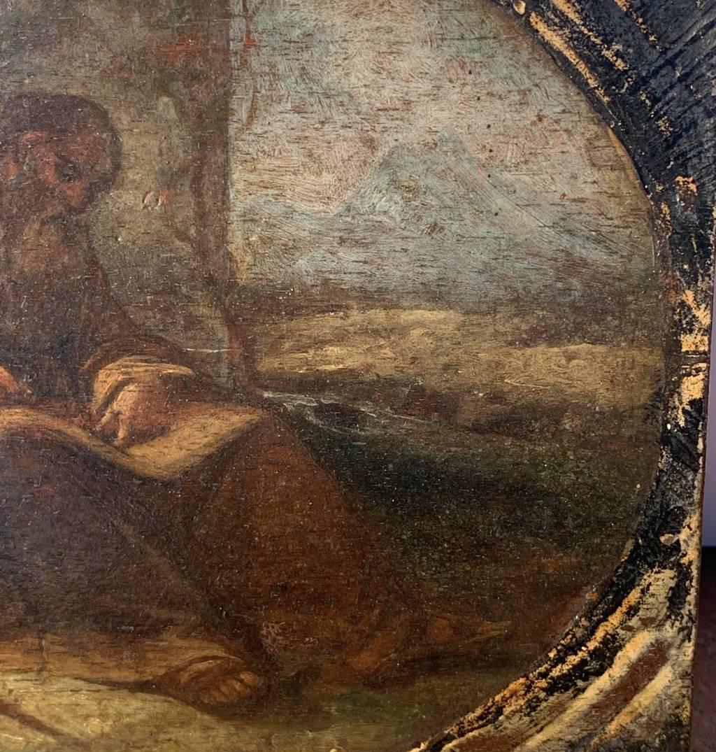 Pittore italiano barocco - Pittura di figura del 17°-18° secolo - Frate francescano in in vendita 1