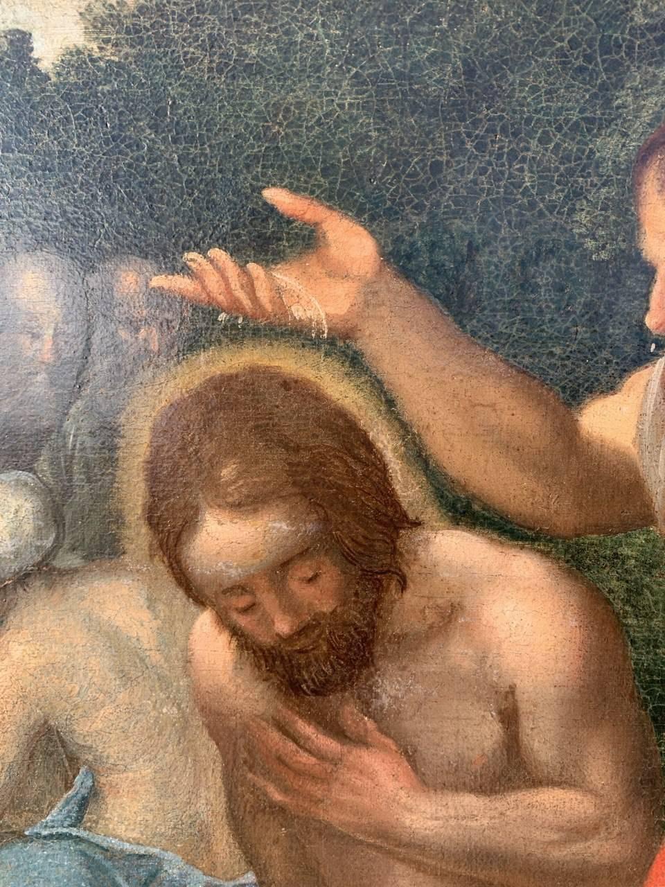 Pintor barroco italiano - pintura de figuras del siglo XVII - Bautismo de Jesús en venta 4