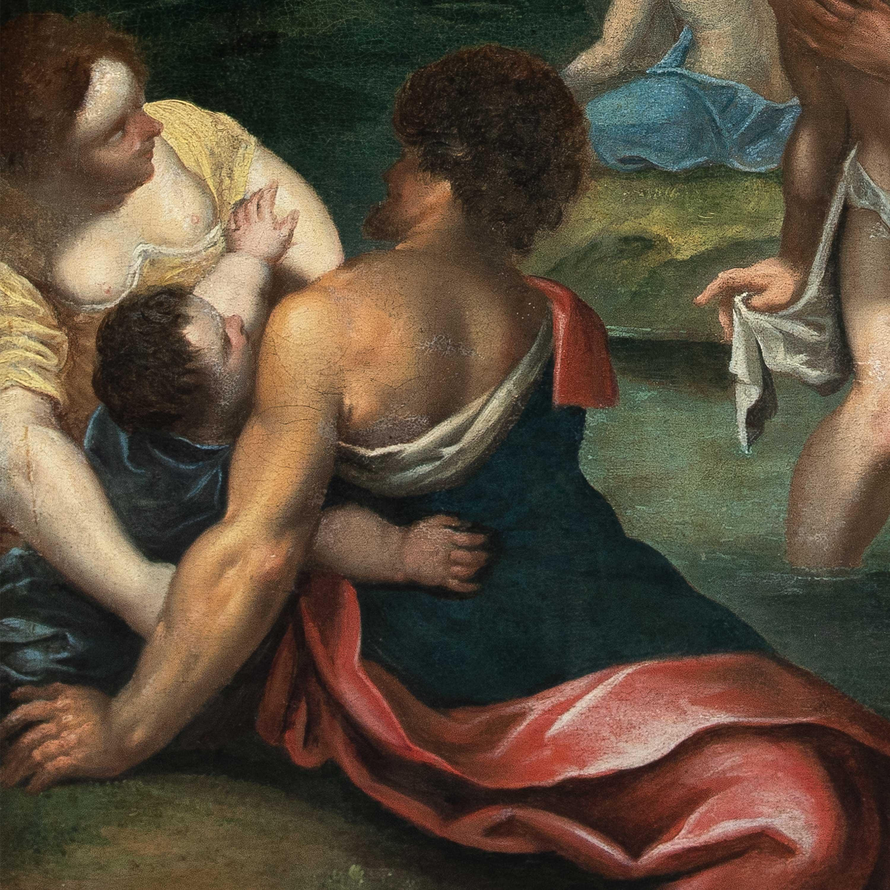 Pintor barroco italiano - pintura de figuras del siglo XVII - Bautismo de Jesús - Painting Antiguos maestros de Unknown