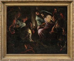 Follower of Jacopo Bassano - Pintura de figuras del siglo XVII - Cristo burlado