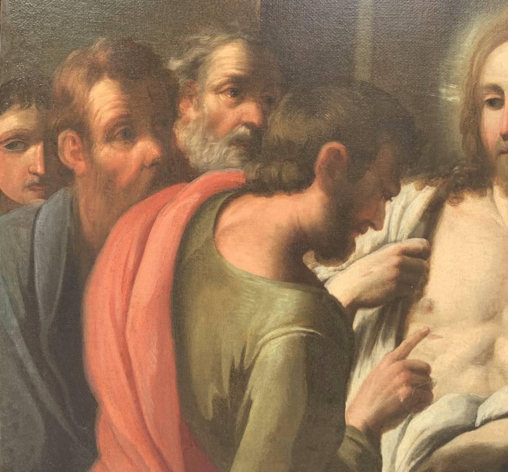 Pittore italiano barocco - Pittura di figura del XVII secolo Incredulità di Thomas 1
