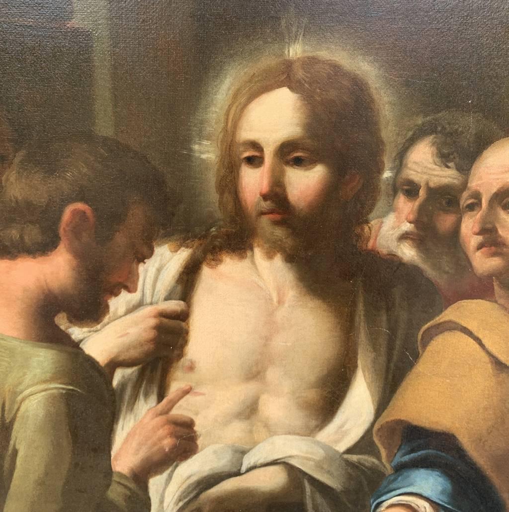 Pittore italiano barocco - Pittura di figura del XVII secolo Incredulità di Thomas 3