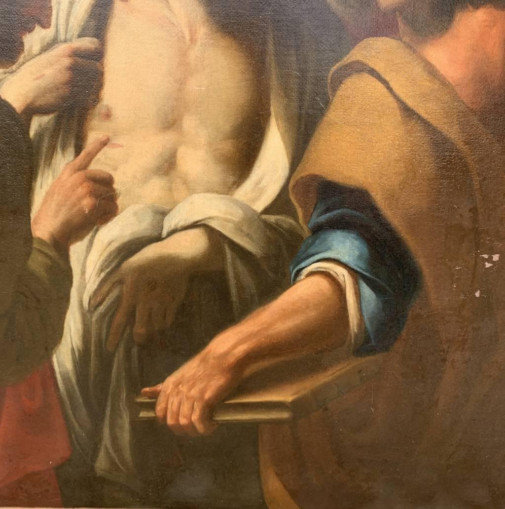 Pittore italiano barocco - Pittura di figura del XVII secolo Incredulità di Thomas 4