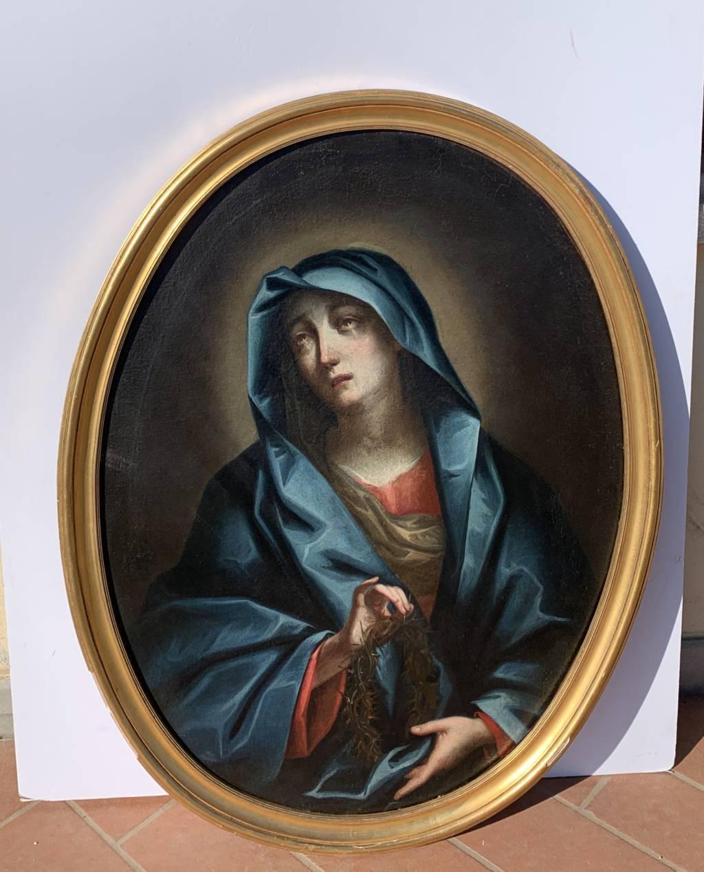 Italienischer Barockmaler des Barock – Figurengemälde des 17. Jahrhunderts – Jungfrau mit Kind  – Painting von Unknown