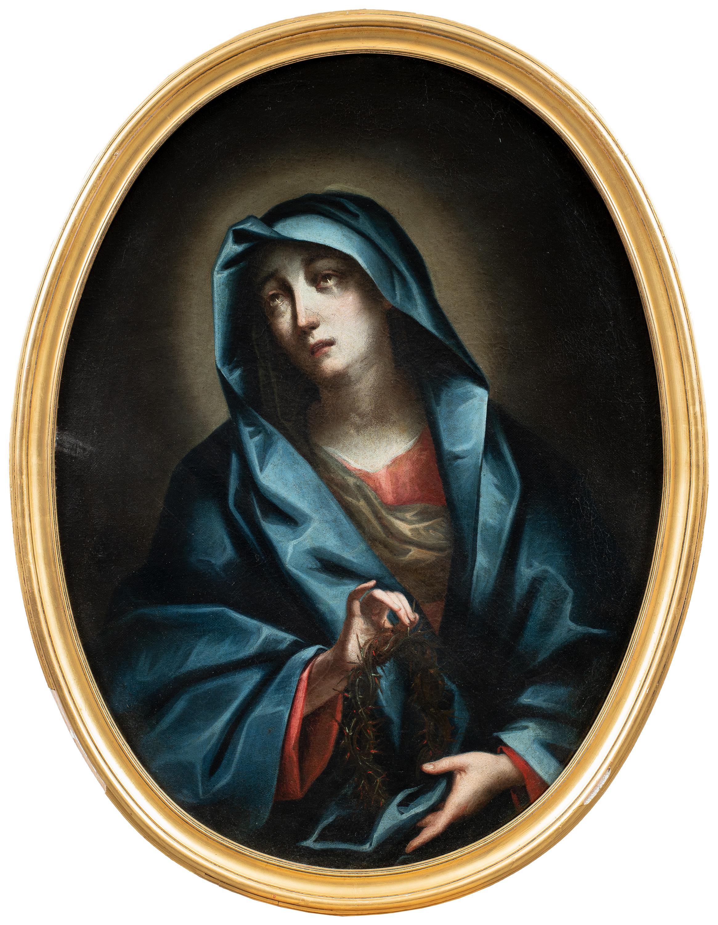 Unknown Figurative Painting – Italienischer Barockmaler des Barock – Figurengemälde des 17. Jahrhunderts – Jungfrau mit Kind 