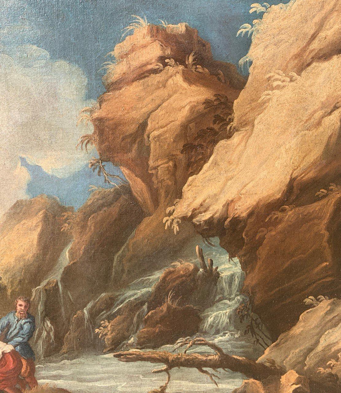 Pintor barroco italiano - Paisaje del siglo XVII - Pescadores en venta 5