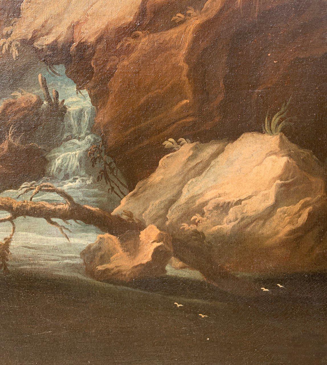 Pintor barroco italiano - Paisaje del siglo XVII - Pescadores en venta 4