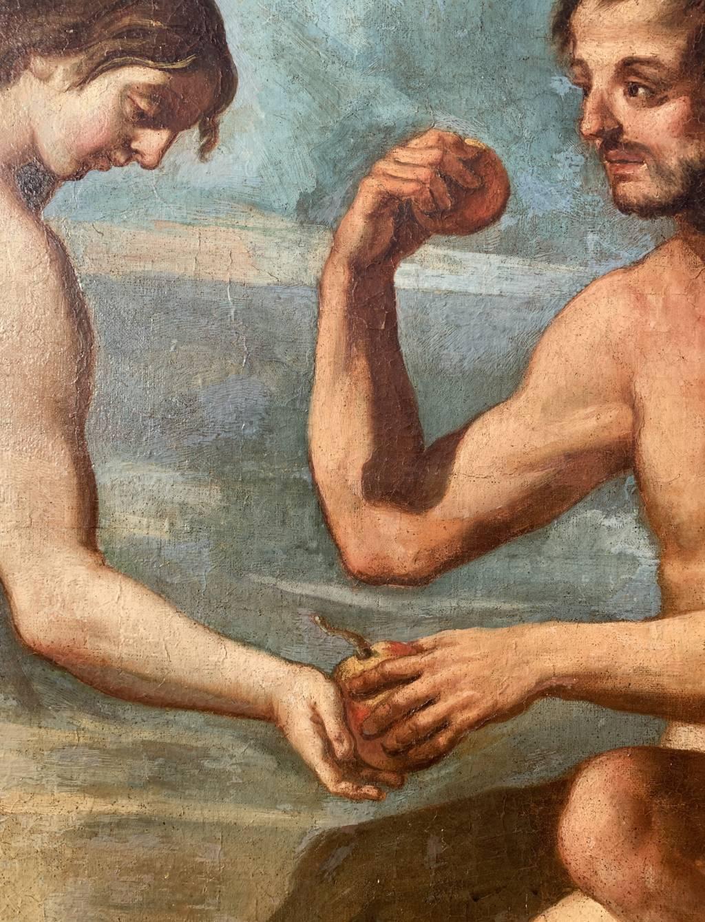 Pittore barocco italiano - Pittura di figura del 18° secolo - Adams ed Eva 7