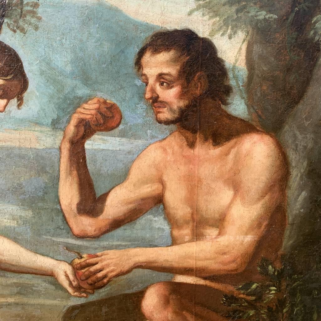 Pittore barocco italiano - Pittura di figura del 18° secolo - Adams ed Eva 4