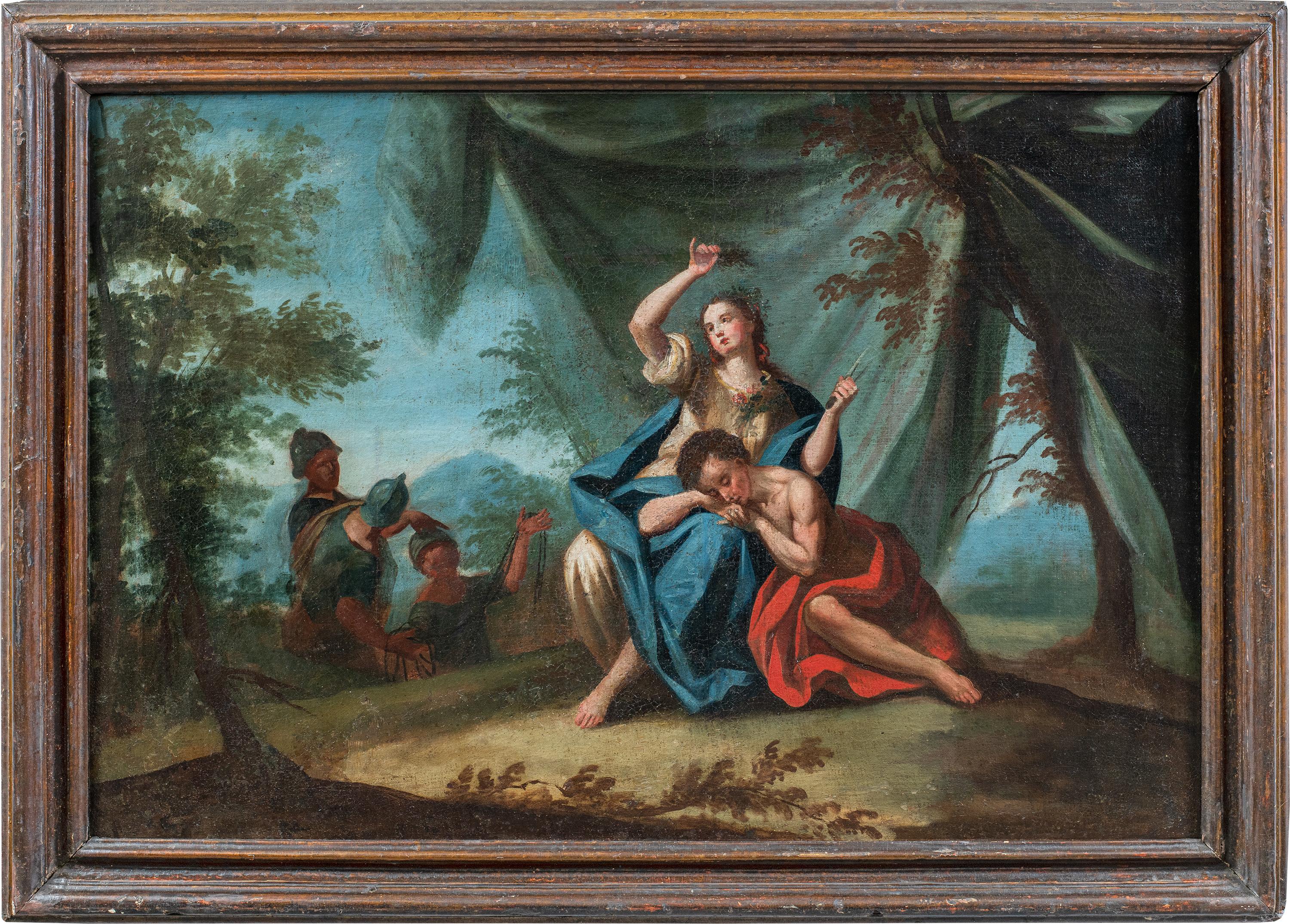 Unknown Landscape Painting - Baroque Italian painter - 18th century figure painting - Samson Delilah