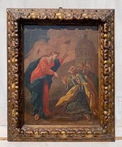 Baroque Italian painter - 18th century figure sketch painting - Christ St. Peter